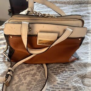 Stylish Brown and Cream Handbag